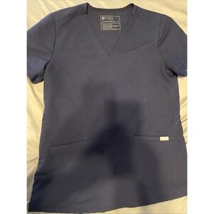 figs scrubs women small‎ top navy blue